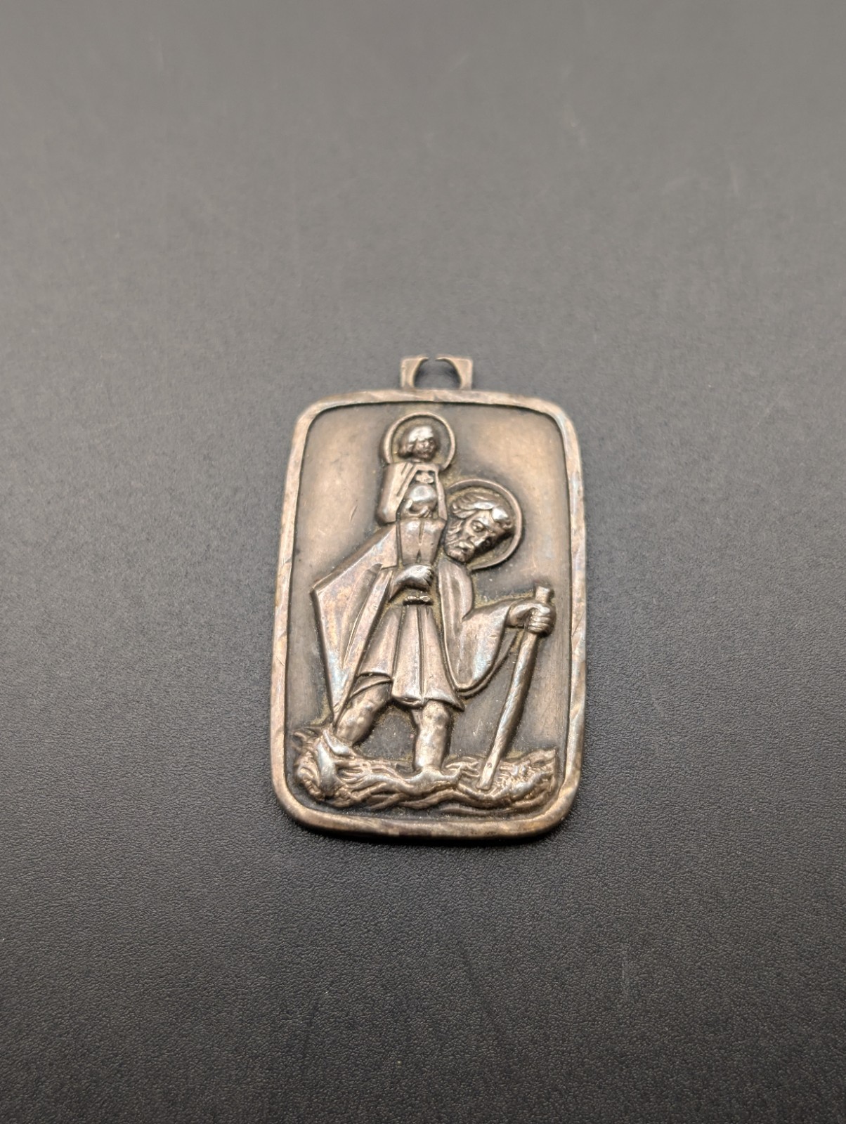 Vintage Sterling Silver St. Christopher Pendant Medal – 12.7g Religious 