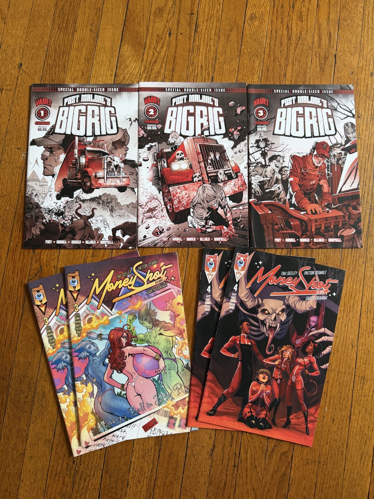 POST MALONE\'S BIG RIG #1 2 3  Vault Comics NM Set Lot + 3 & 4 Money Shot