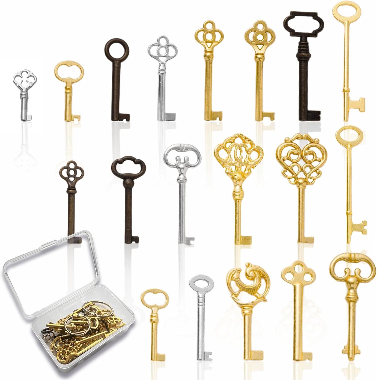 19PCS Universal Skeleton Keys Set for Vintage Furniture Old Style Cabinets