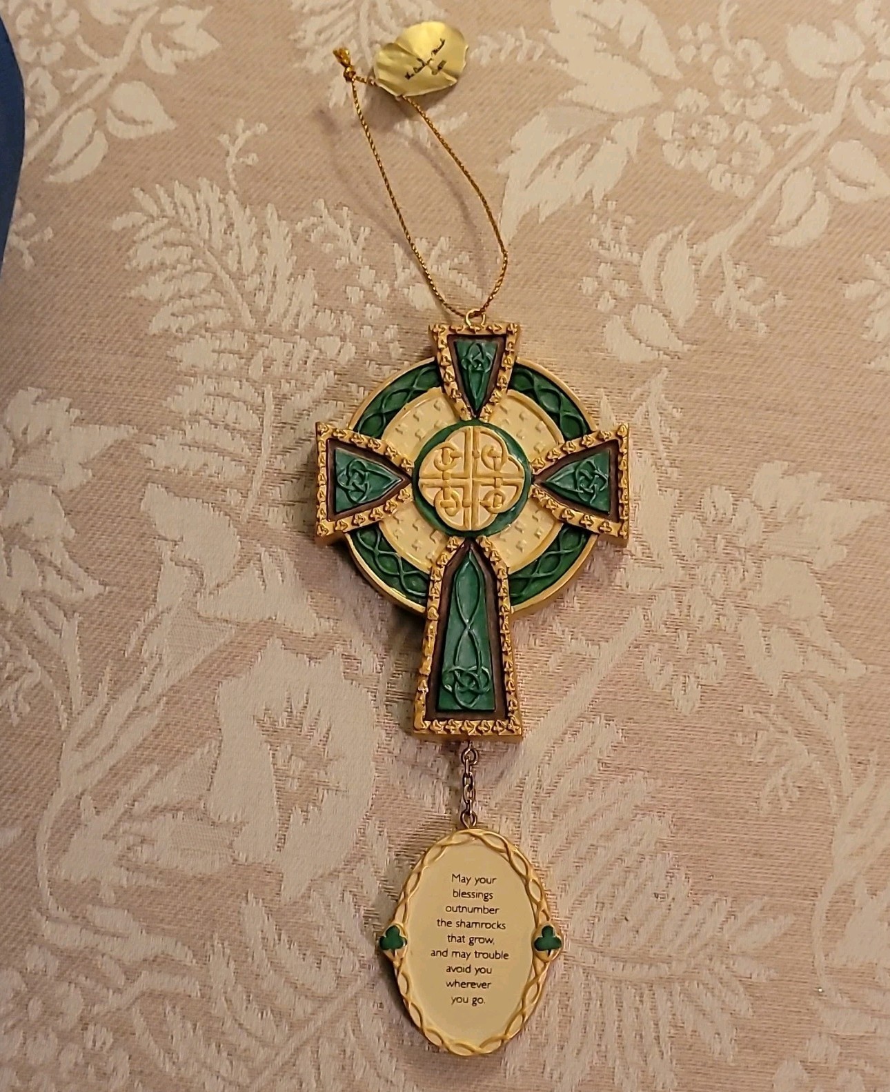 Vintage Danbury Mint Irish Blessings Celtic Cross Hanging Ornament EXCELLENT