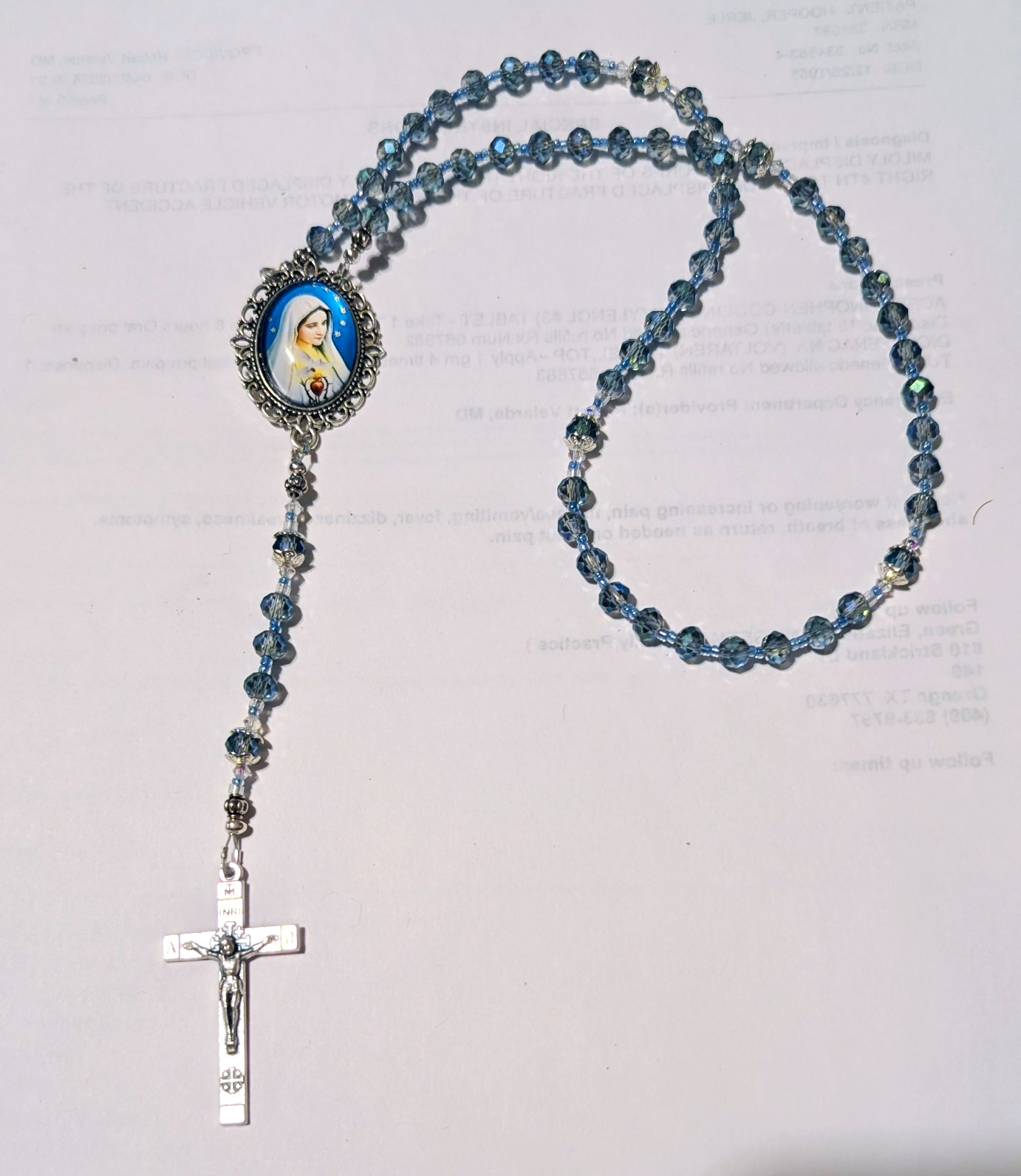 Rosary, Immaculate Heart Of Mary, Crystals, Jerusalem Crucifix