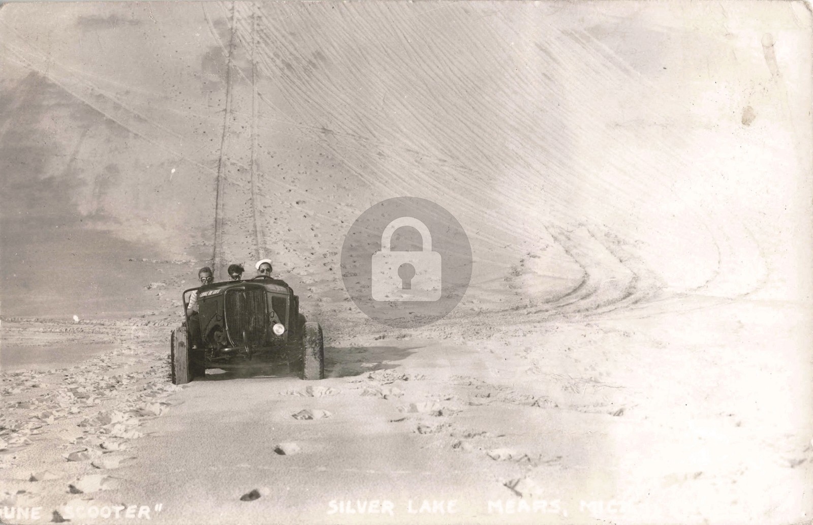 Dune Scooter Silver Lake MI Michigan RPPC Photo Postcard COPY