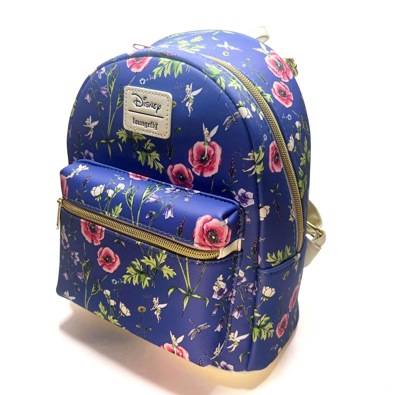 Disney Loungefly Tinker Bell Peter Pan Floral Blue Pink Green Mini Backpack NWT