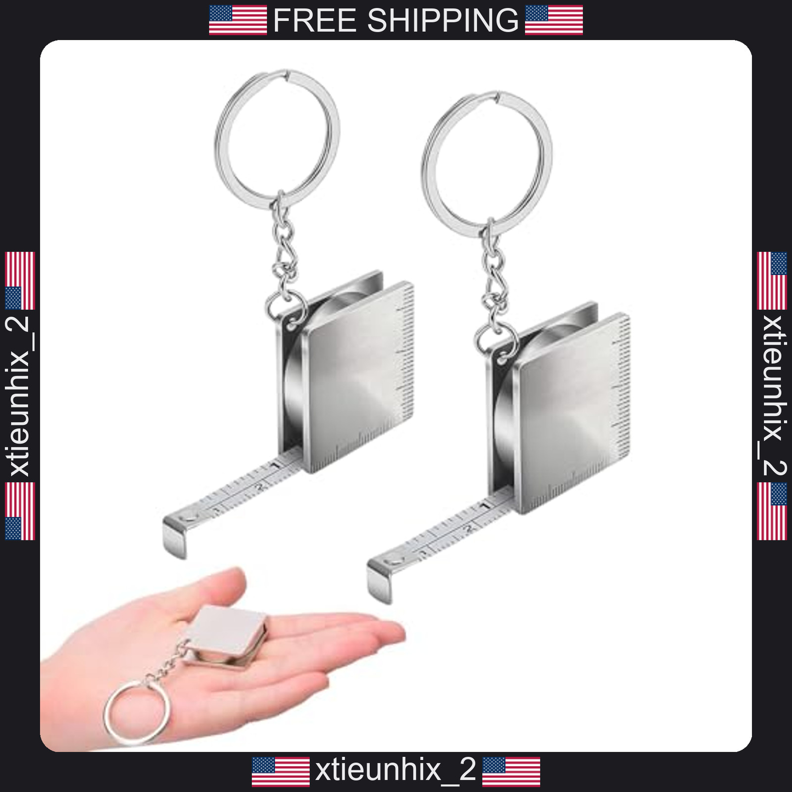 Mini Keychain Tape Measure 1.2m Dual Scale Compact Retractable Tool