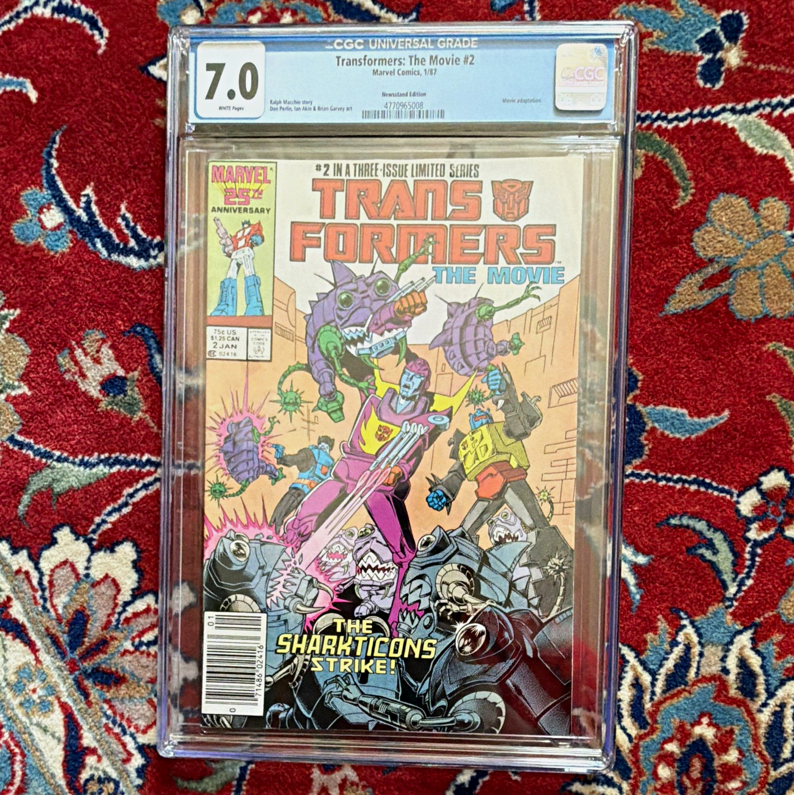 Transformers: The Movie #2 CGC 7.0 (1987) Marvel Comics Newsstand Edition Hot