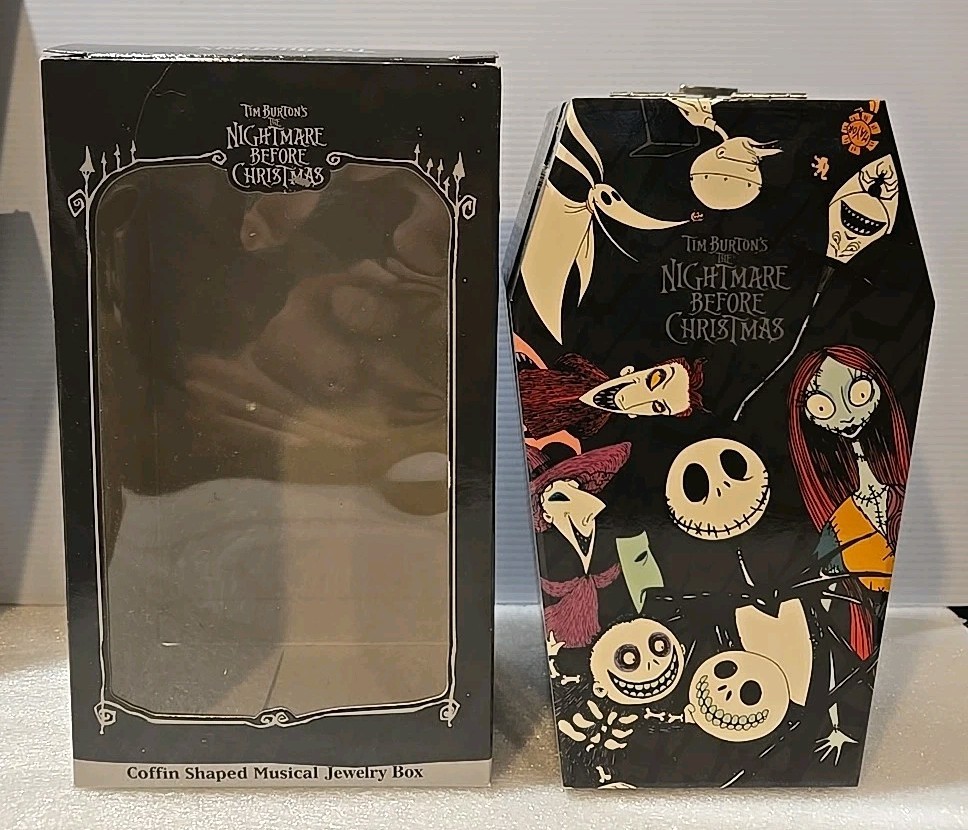 Vintage The Nightmare Before Christmas Coffin Musical Jewelry Box 1993