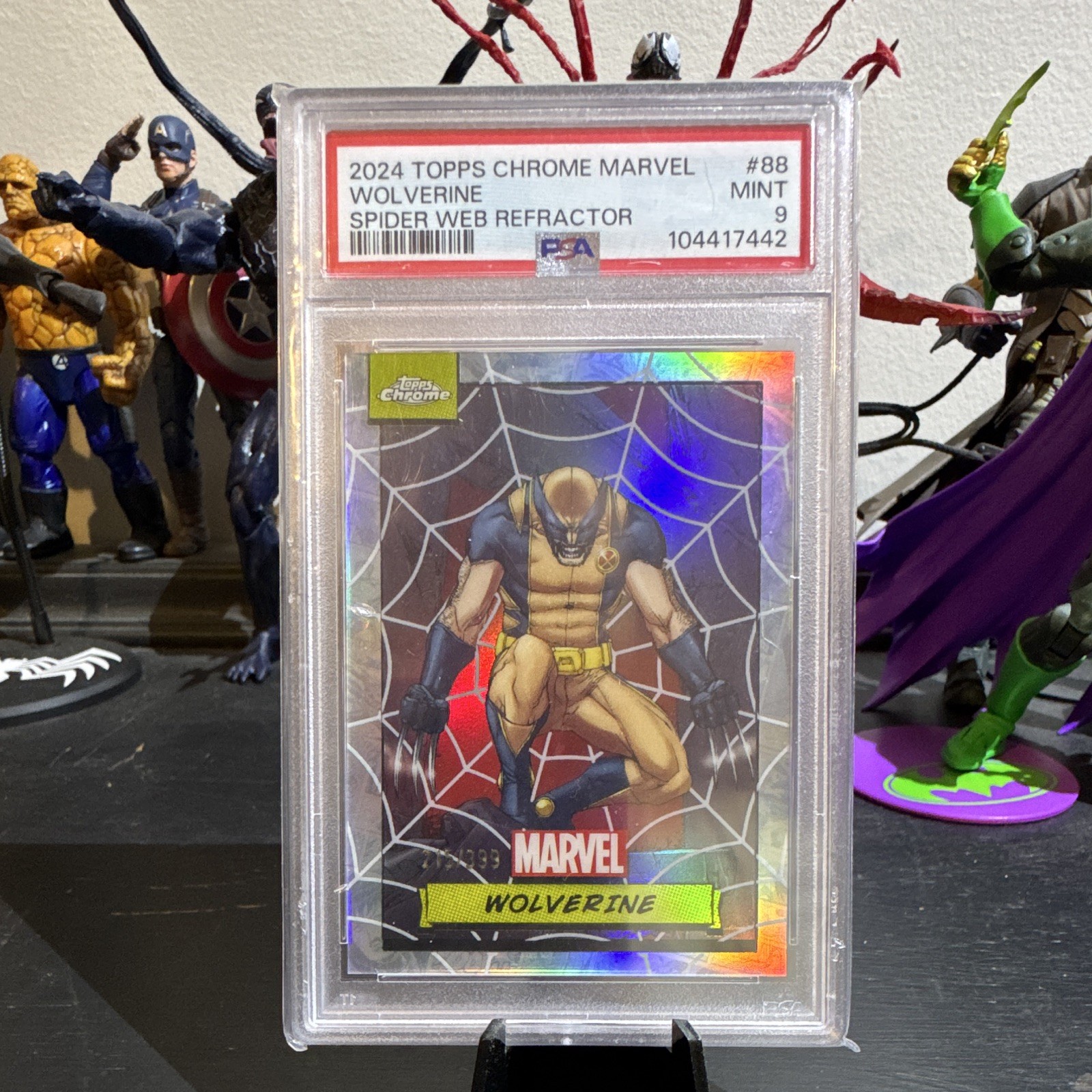 Topps 2024 Topps Chrome Marvel Wolverine #88 spider web refractor /399