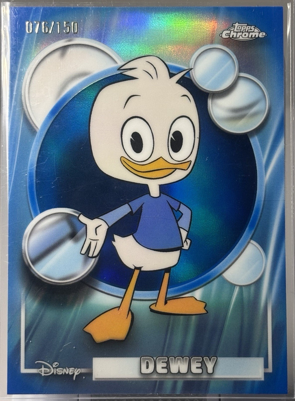 2026 Topps Chrome Disney Dewey /150 Blue Refractor True Blue Color Match