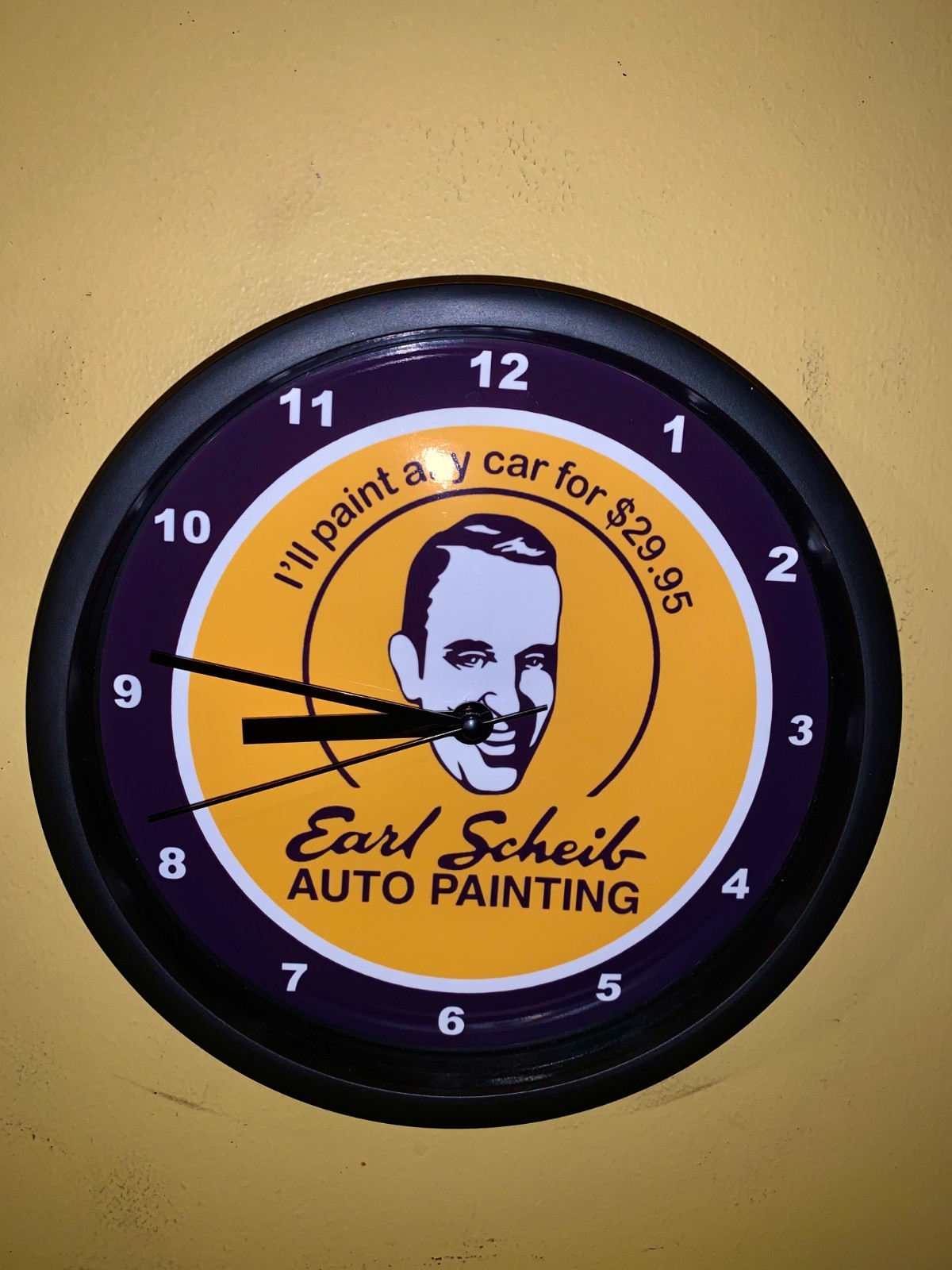 Earl Scheib Auto Painting Painter Car Garage Shop Advertising Clock Sign