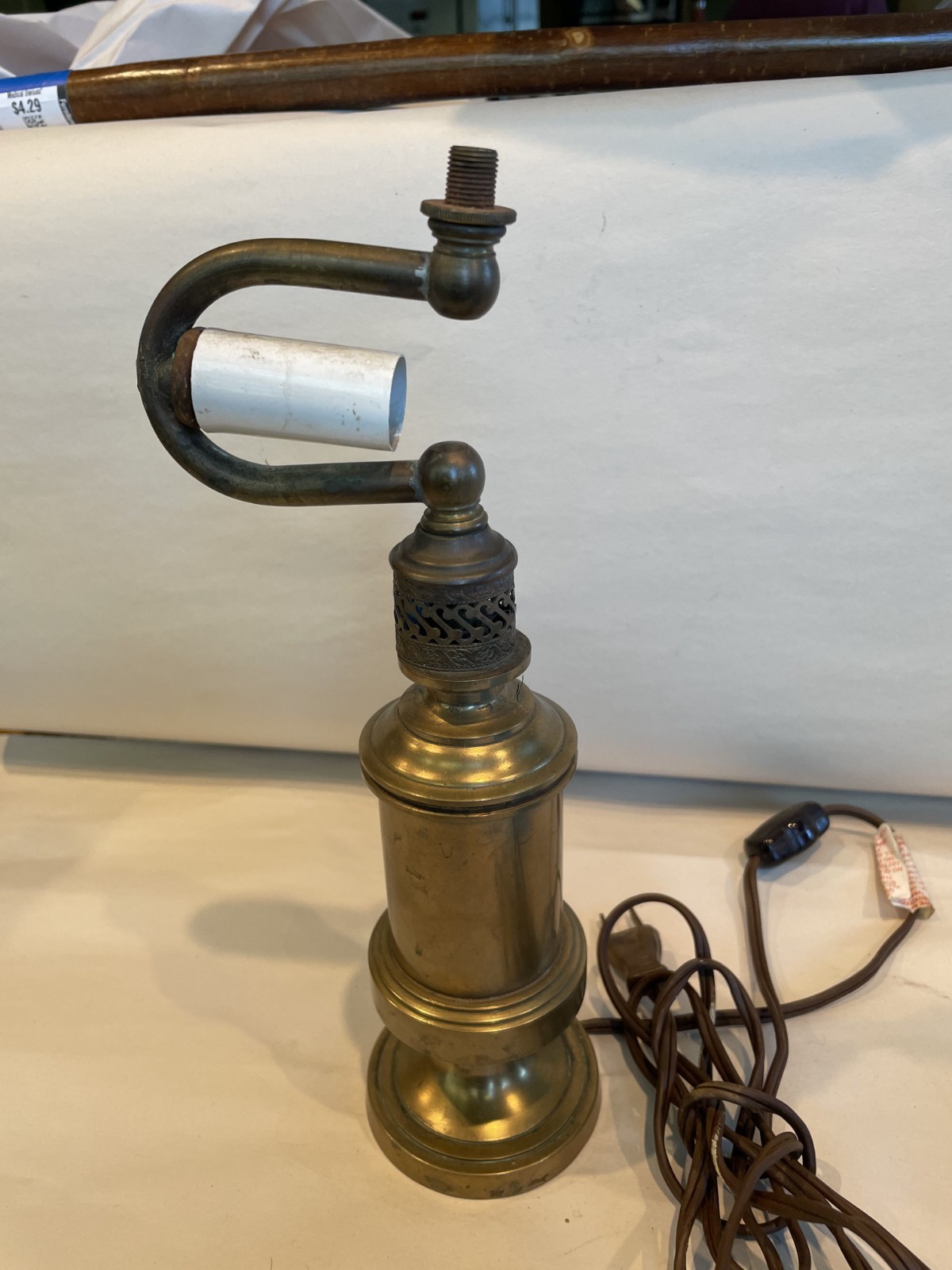 RARE Antique MID CENTURY KEANGNAM ENTERRNPRISES LDT Brass Table Lamp Working