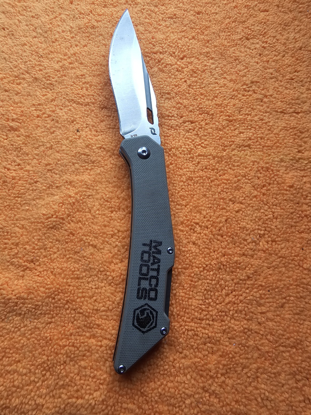 Matco Tools Folding Pocket Knife AUS-10 Steel Blade Green Textured Handle EDC