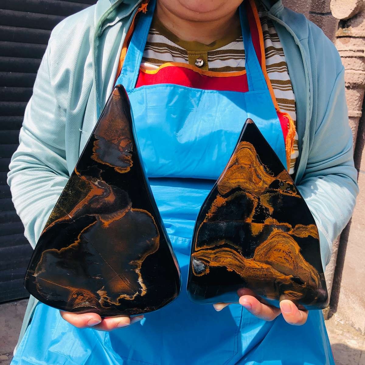 2pcs 5.47LB Natural blue tiger\'s-eye rough raw stone rockspecimen madagascar