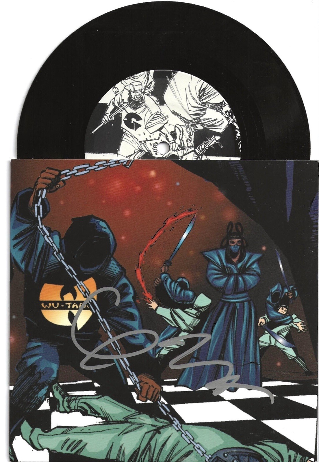 GZA SIGNED 7” LIQUID SWORDS SINGLE VINYL LP WU TANG CLAN GENIUS - BECKETT COA