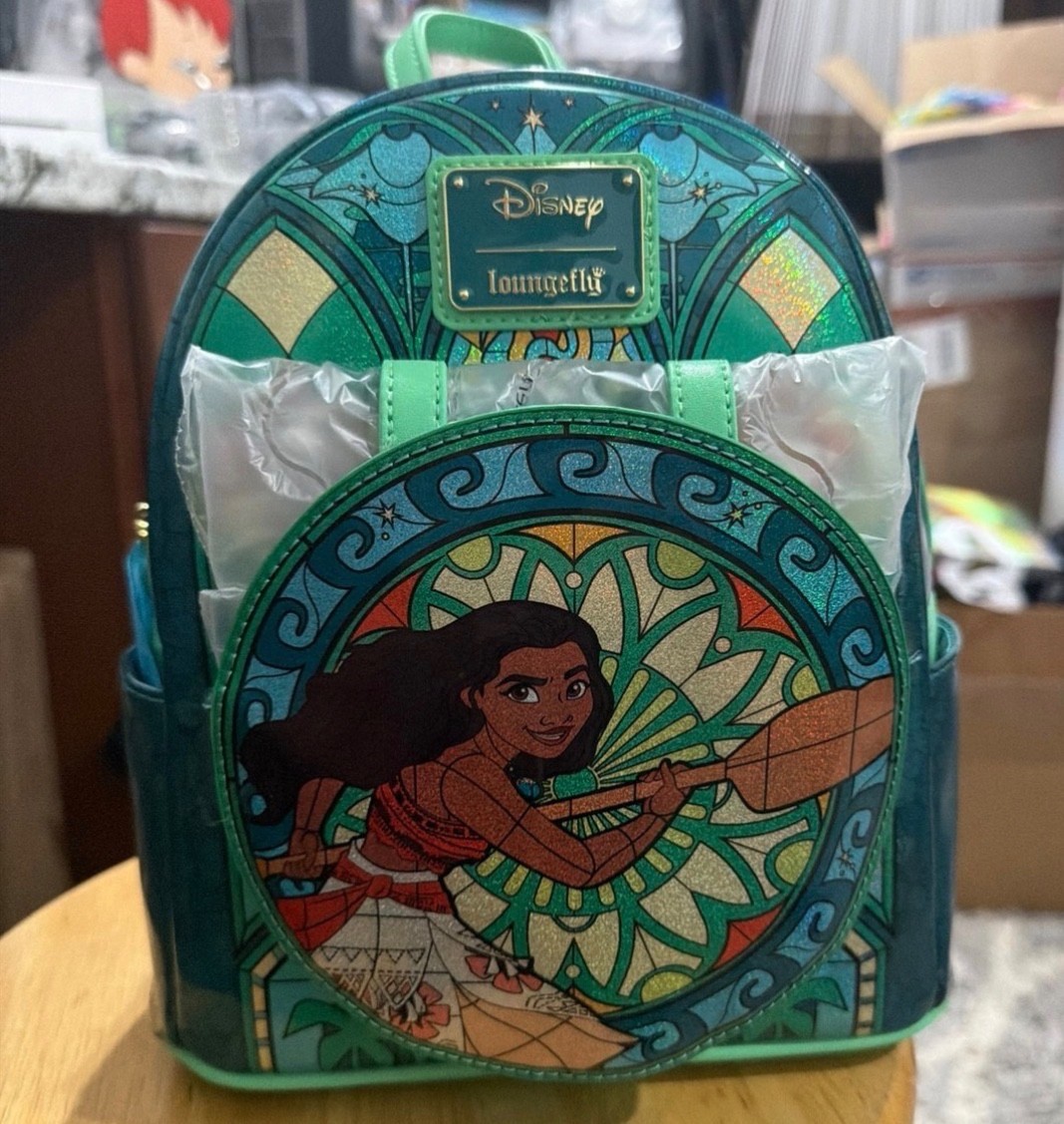 New Loungefly Disney Princess Stained Glass Collection Moana Mini-Backpack NWT