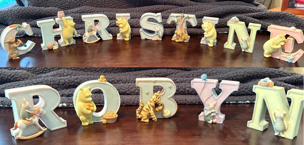 14pc Winnie The Pooh Alphabet Figurine Set Retired Disney Letters Lot Enesco