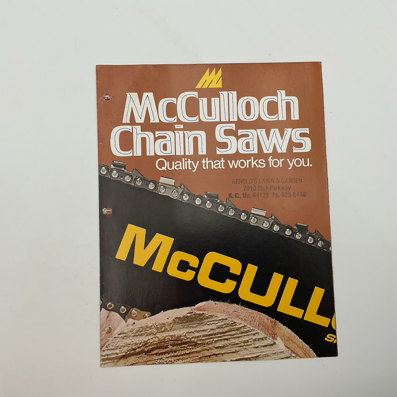 McCulloch Chain Saw Sales Brochure Vintage