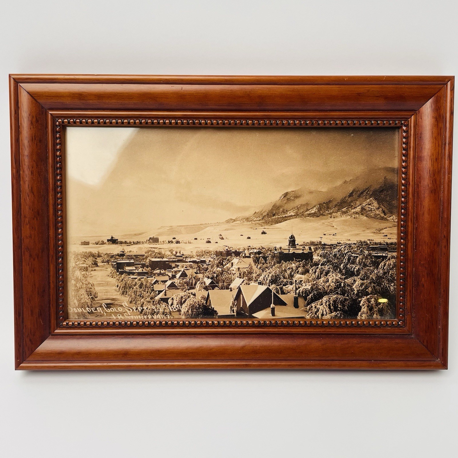 Antique JB Sturtevant Photo Boulder Colorado 1895 Flatirons Art Framed 12x17