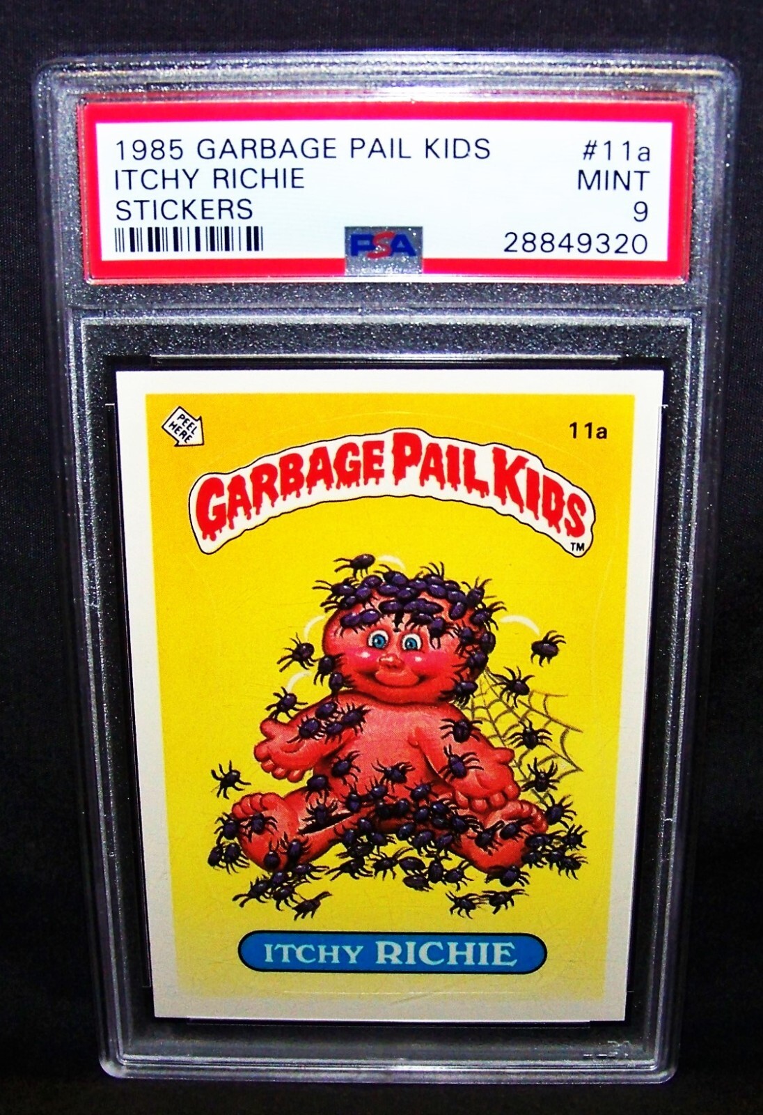 GARBAGE PAIL KIDS, 1985, 1st Series, #11a Itchy RICHIE - Matte, OS1, PSA 9, MINT