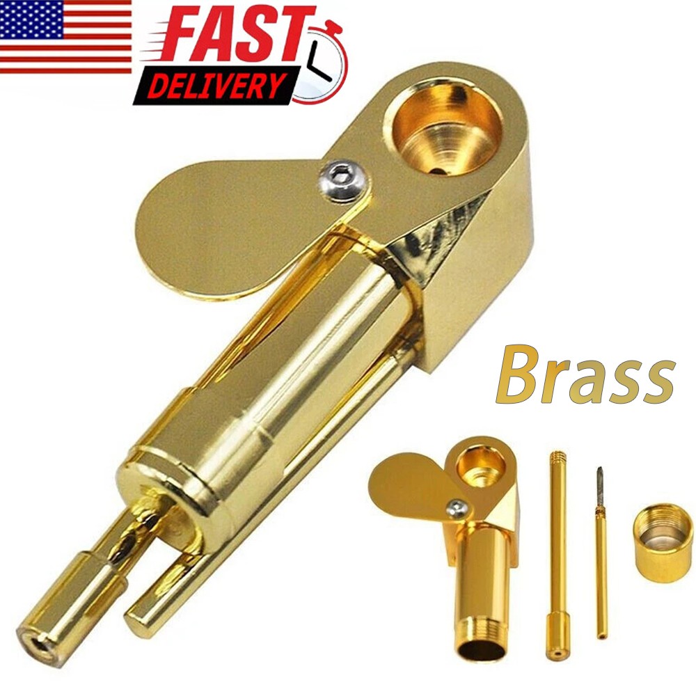 Brass Smoking Pipe with Storage Chamber Herb Tobacco Proto