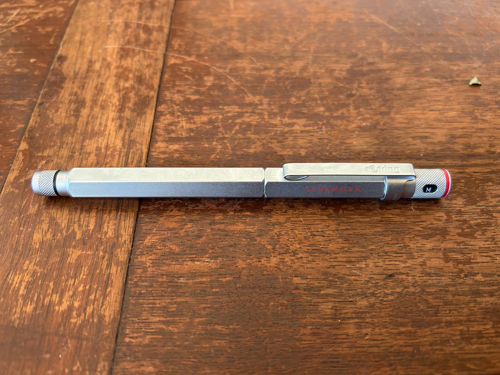 Rotring Levenger Fountain Pen / Rotring 600 Hex Metal Barrel Steel Nib M