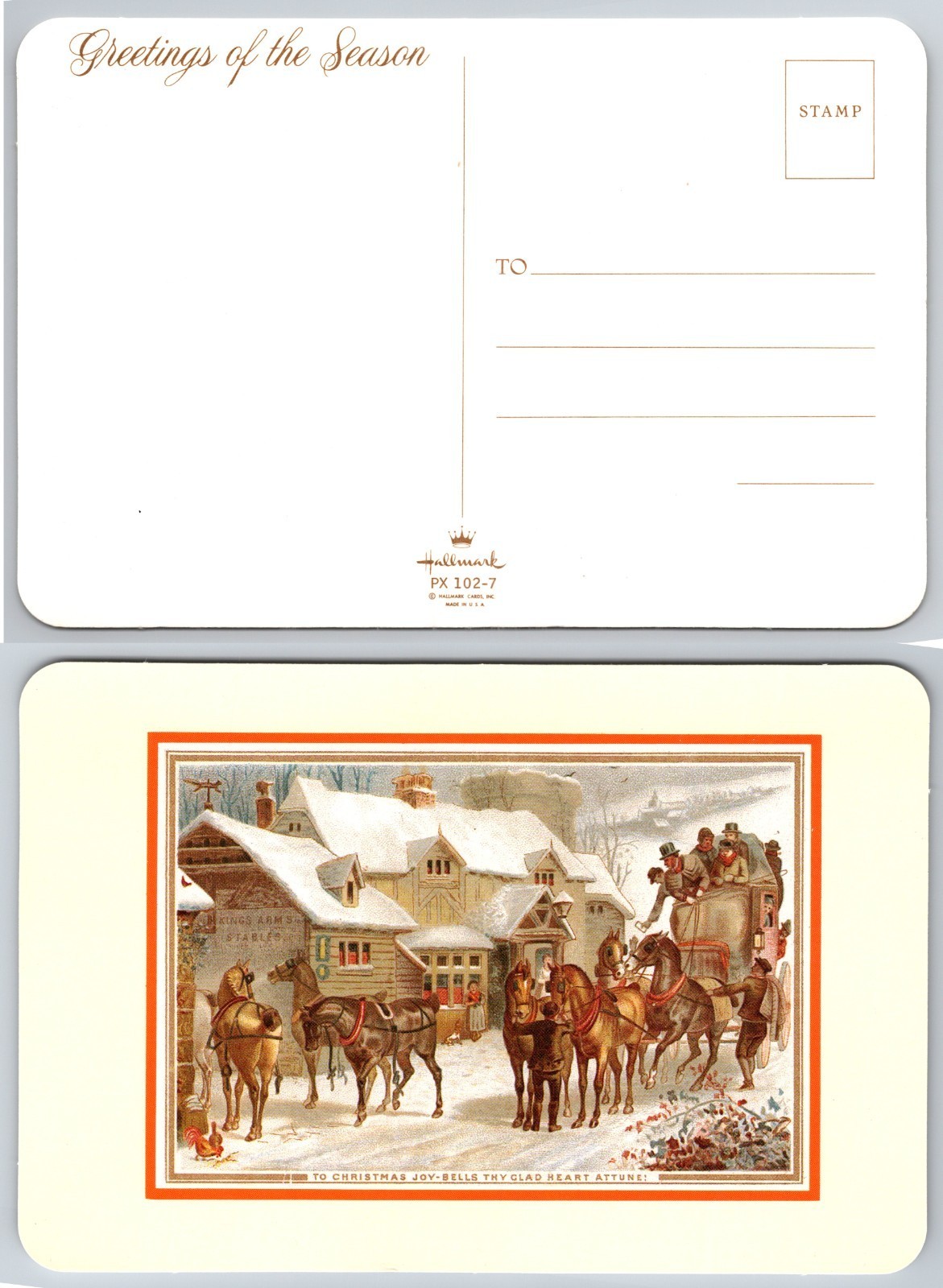 Continental Greetings Of Season Coaching Scene Postcard