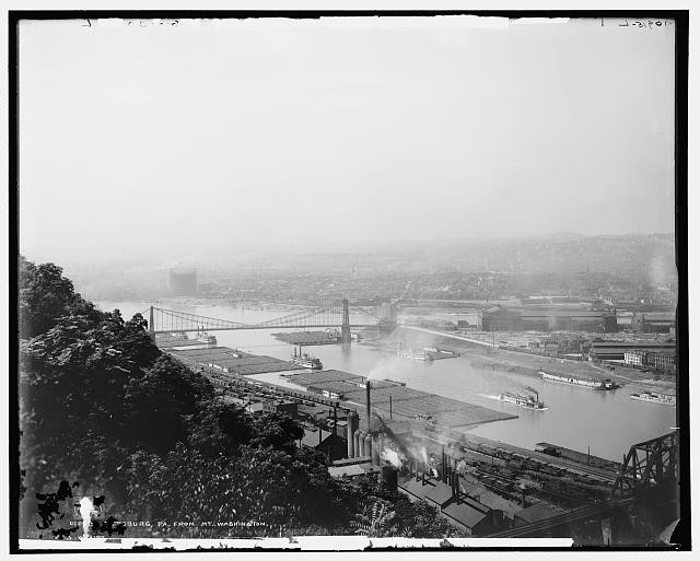 Pittsburgh Pennsylvania 1905 Mt Washington Monongahela River Bridges Panorama