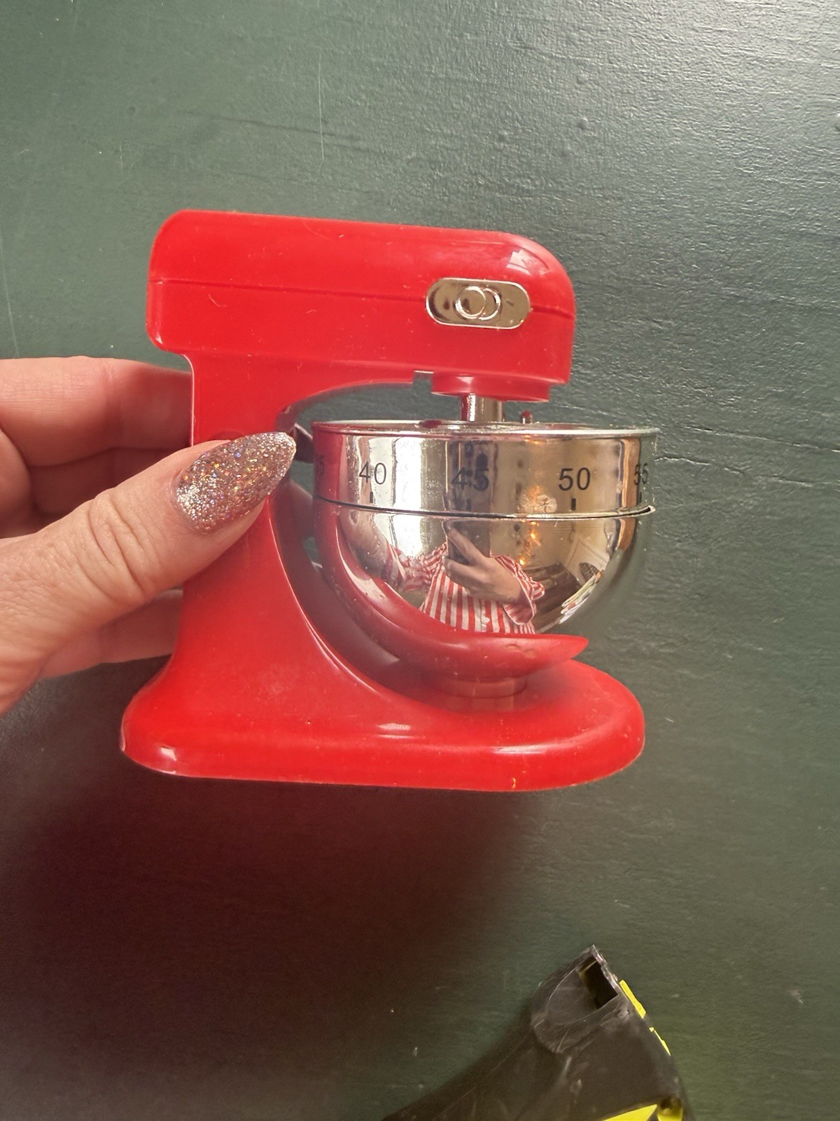 Vintage Red Kitchen Timer Mixer Plastic Kitchy Charming