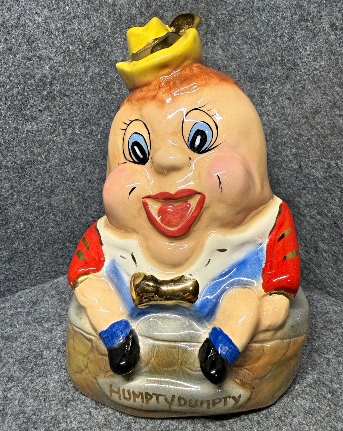 VINTAGE 1995 Carl Pottery  Inc. Humpty Dumpty Ceramic Piggy Coin Bank #37/50