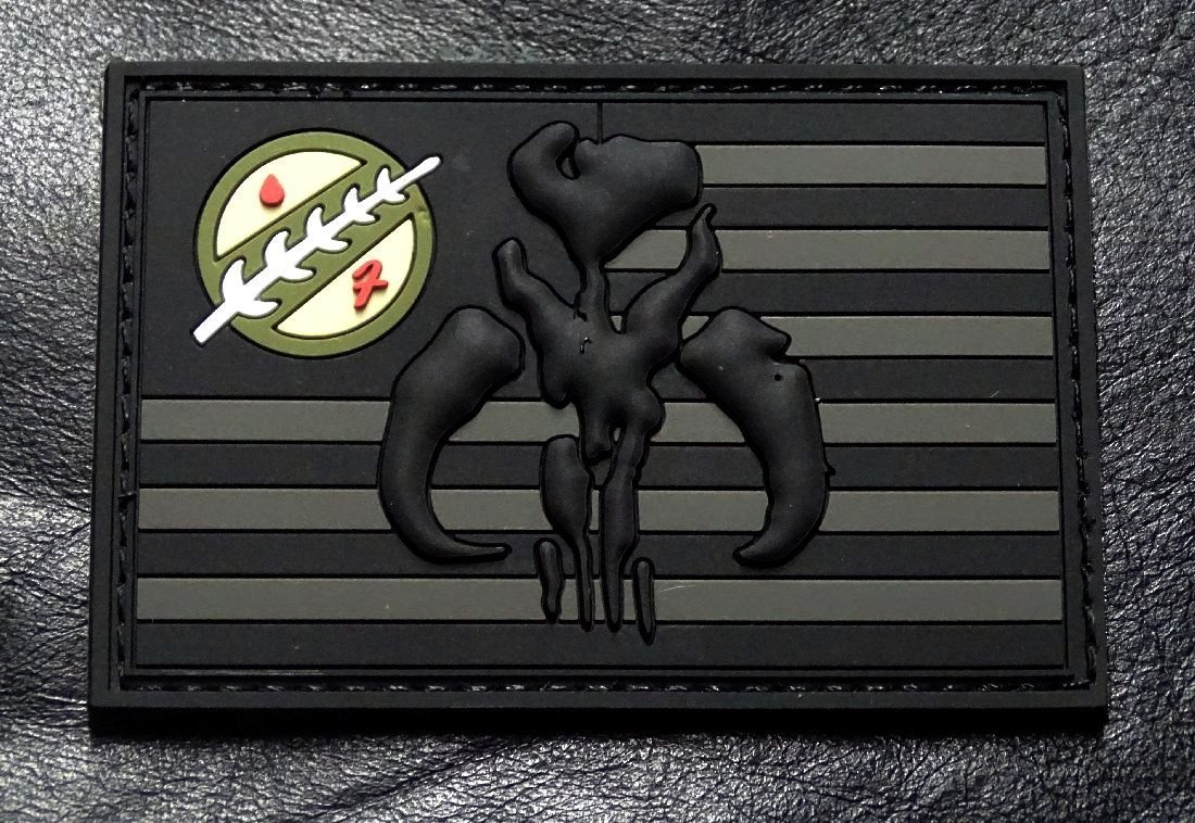USA Flag Mandalorian Bounty Hunter Boba Patch (3D-PVC Rubber-MTB1) 