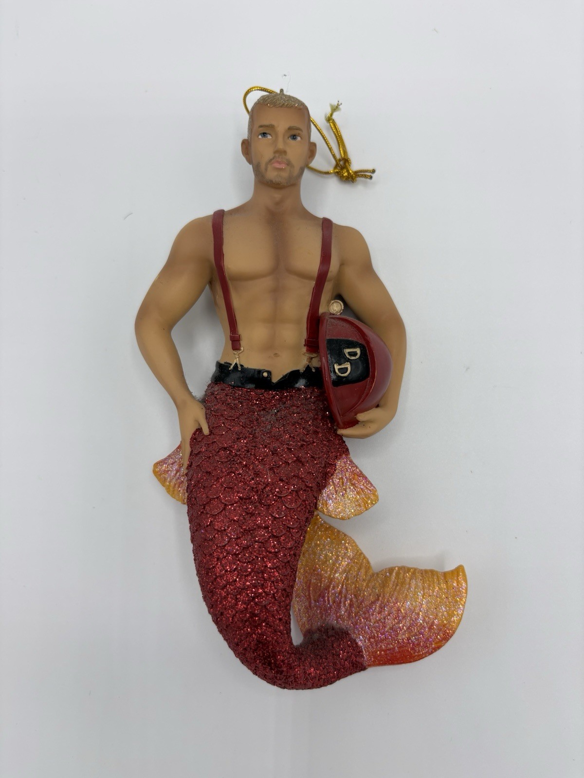 December Diamonds Merman “SPARK” FIREMAN Ornament 2013 Rare Retired
