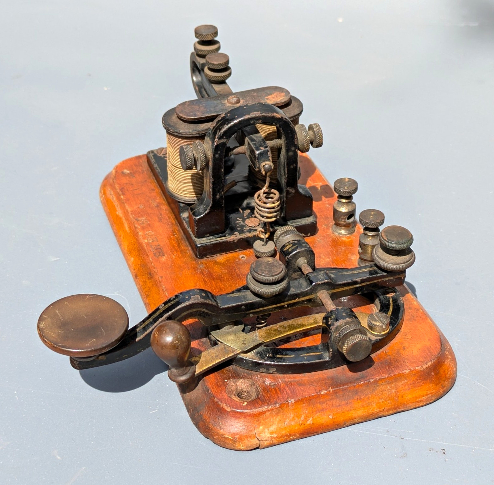 1882 L.G. Tillotson Camelback Telegraph Key/Sounder KOB 14 Ohms Antique Landline