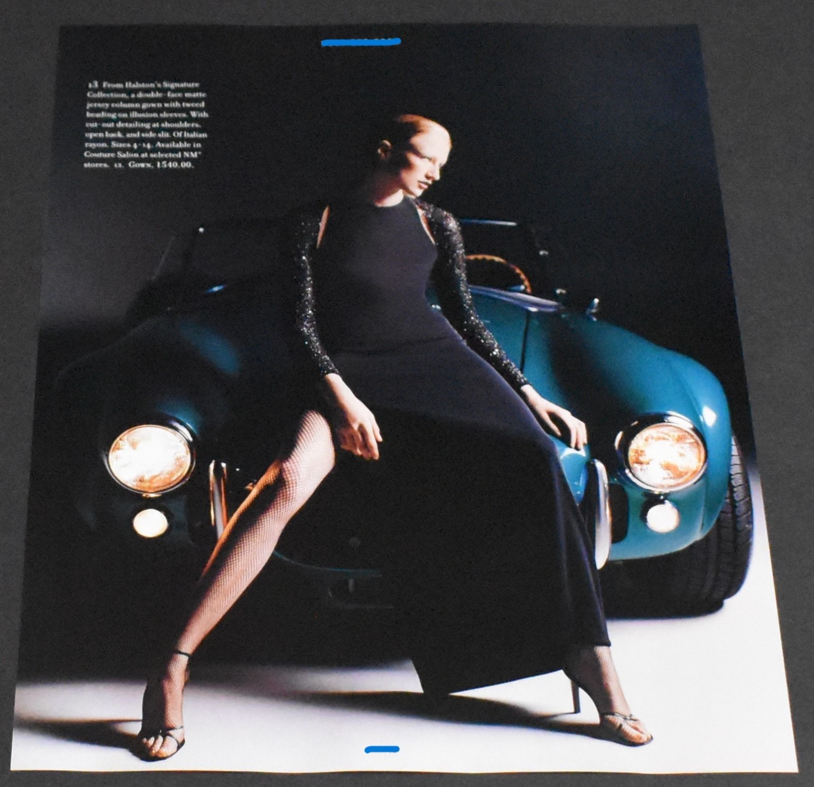 1997 Print Ad Fashion Lady Legs Heels Blonde Gorgeous Dress Fishnet Pantyhose HL