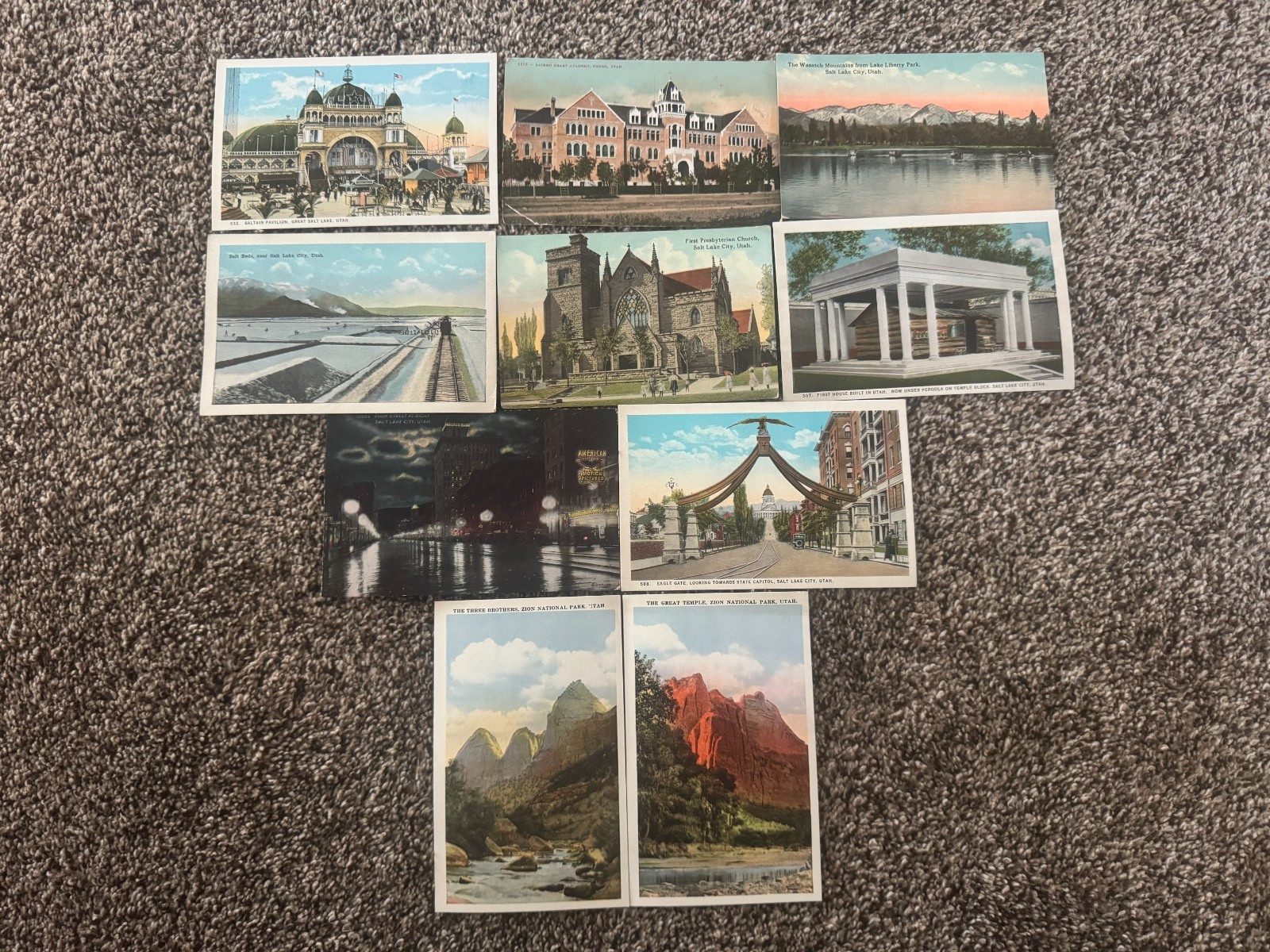 Vintage Utah Postcard Lot (10) Saltair Eagle Gate Zion National Park Temple SLC