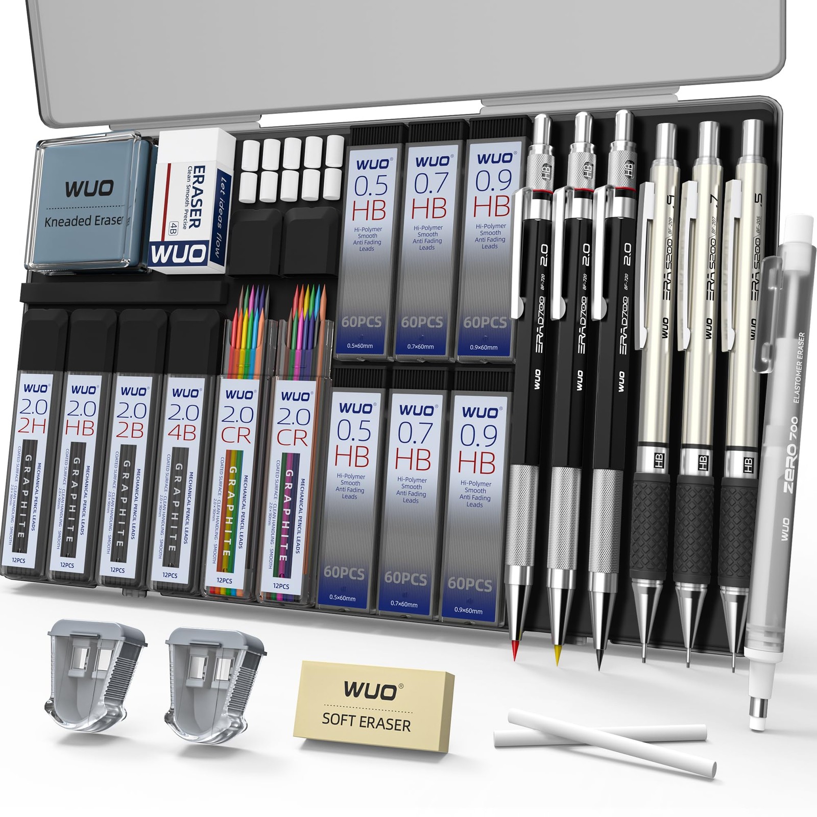 WUO 36PCS Art Mechanical Pencil Set with Storage Case, Metal Drawing Pencil
