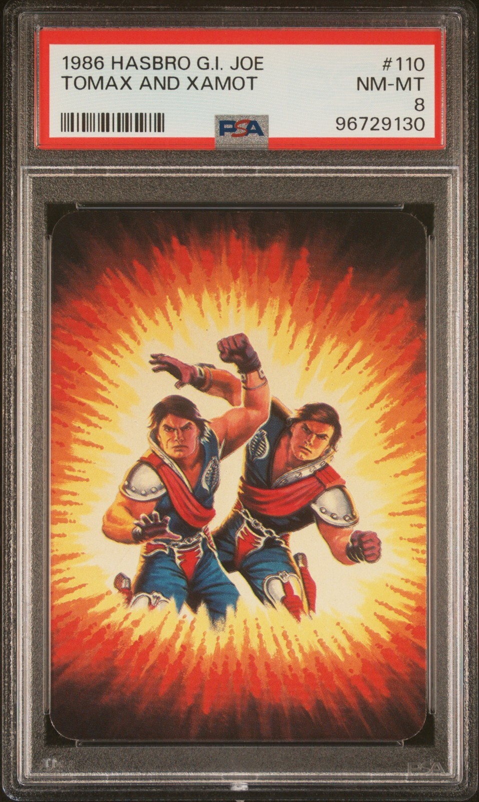 1986 Hasbro G.I. Joe Cobra Crimson Guard Twins Tomax Xamot PSA 8 RC #110 POP 1
