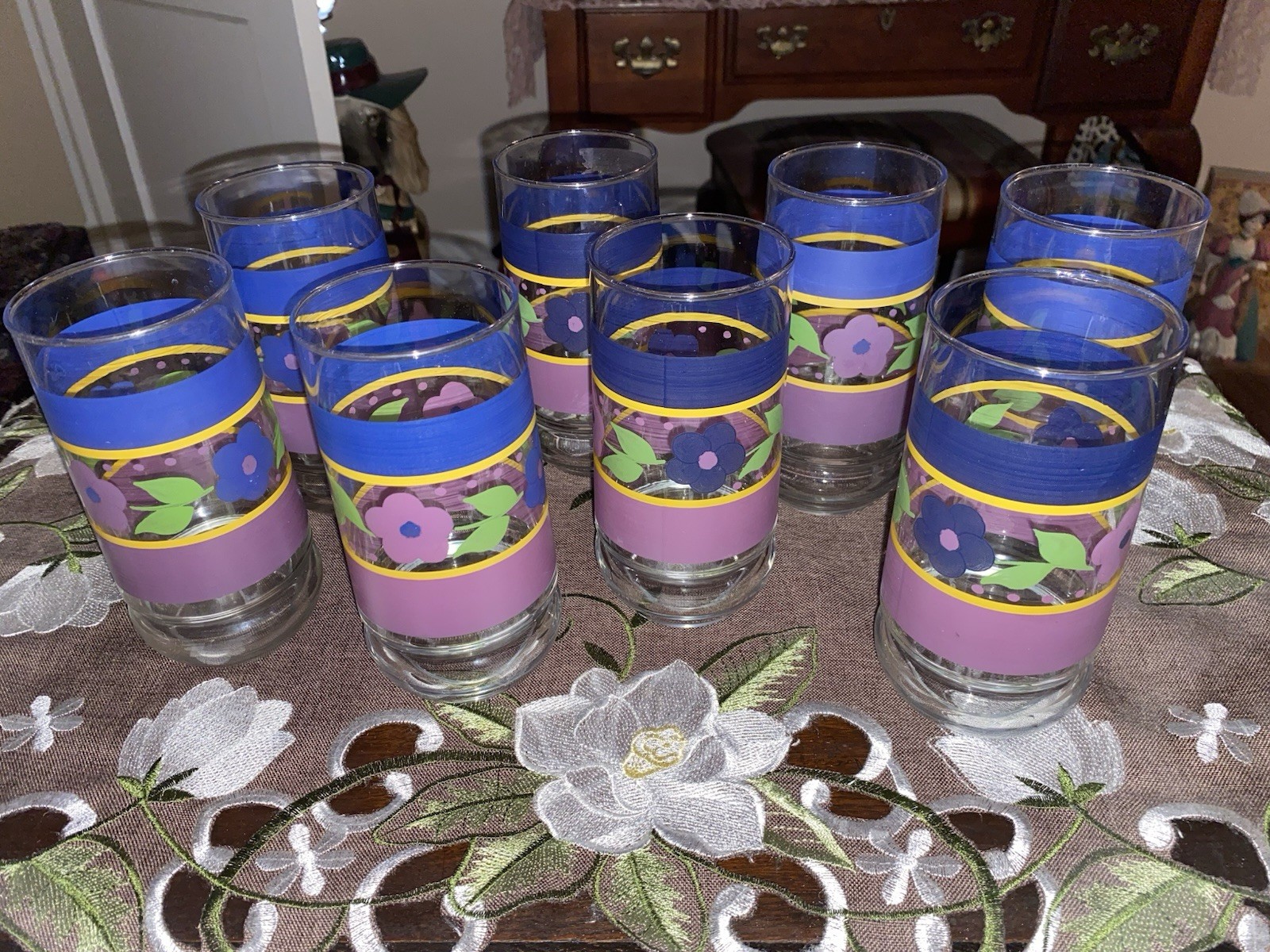 Vintage Libbey Glass Company Bella Glasses Set of 8  16 oz Tumblers