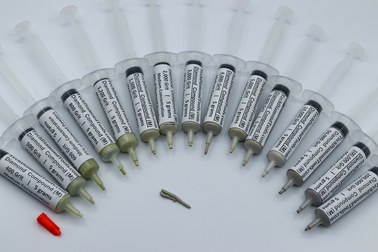 Diamond Paste Kit of 7x5 Grams Each, Polishing Lapidary 25% Concentration (M)