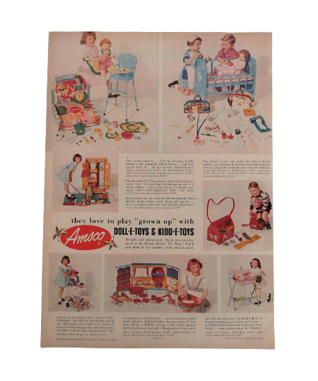 Vtg MCM Amsco Doll E Toys Kidd E Toys Advertisement 1953 Unique