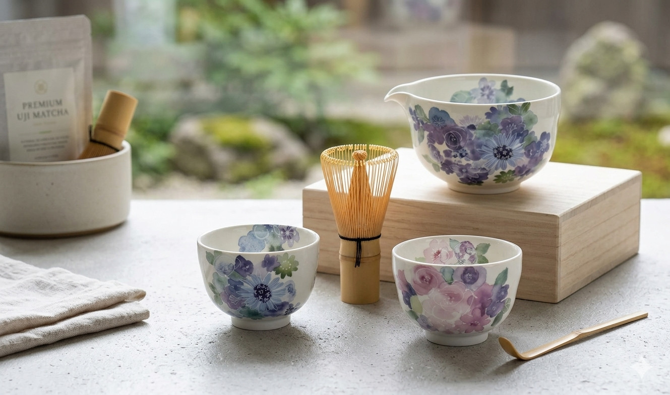 Made in Japan Mino-yaki Katakuchi Matcha Bowl Set – Hanakobo