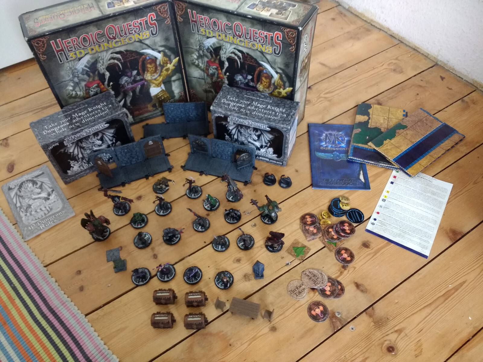 2 x Heroic Quests 3D Dungeons Set -HTF- Wizkids Fanpro Mage Knight Tabletop