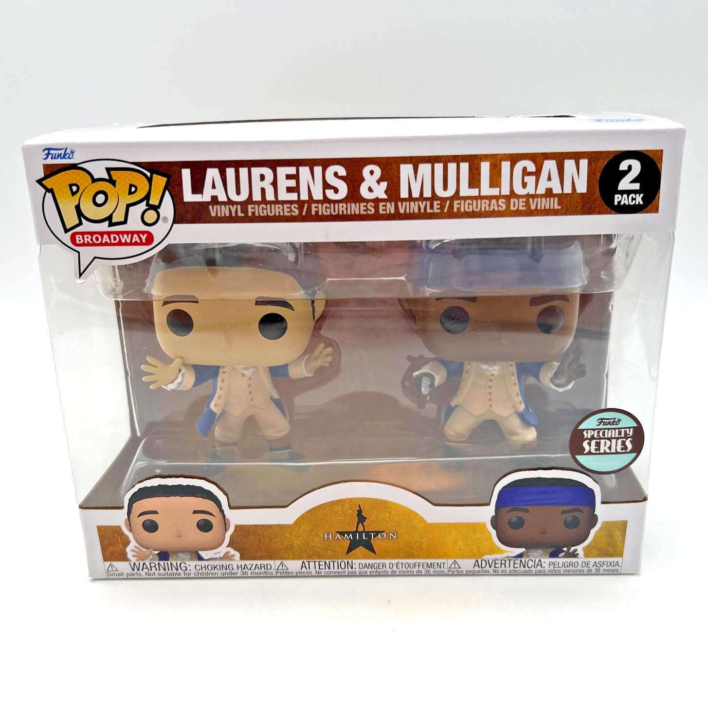 Funko POP Hamilton LAURENS & MULLIGAN 2-Pack Specialty Series w/Box Protector