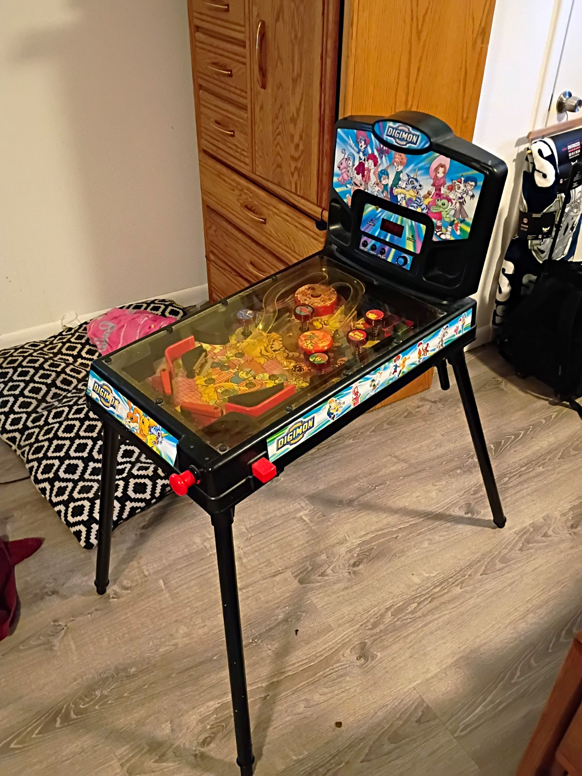 Vintage 2000 Digimon Electronic Standing Pinball Machine Funrise - Tested & Work