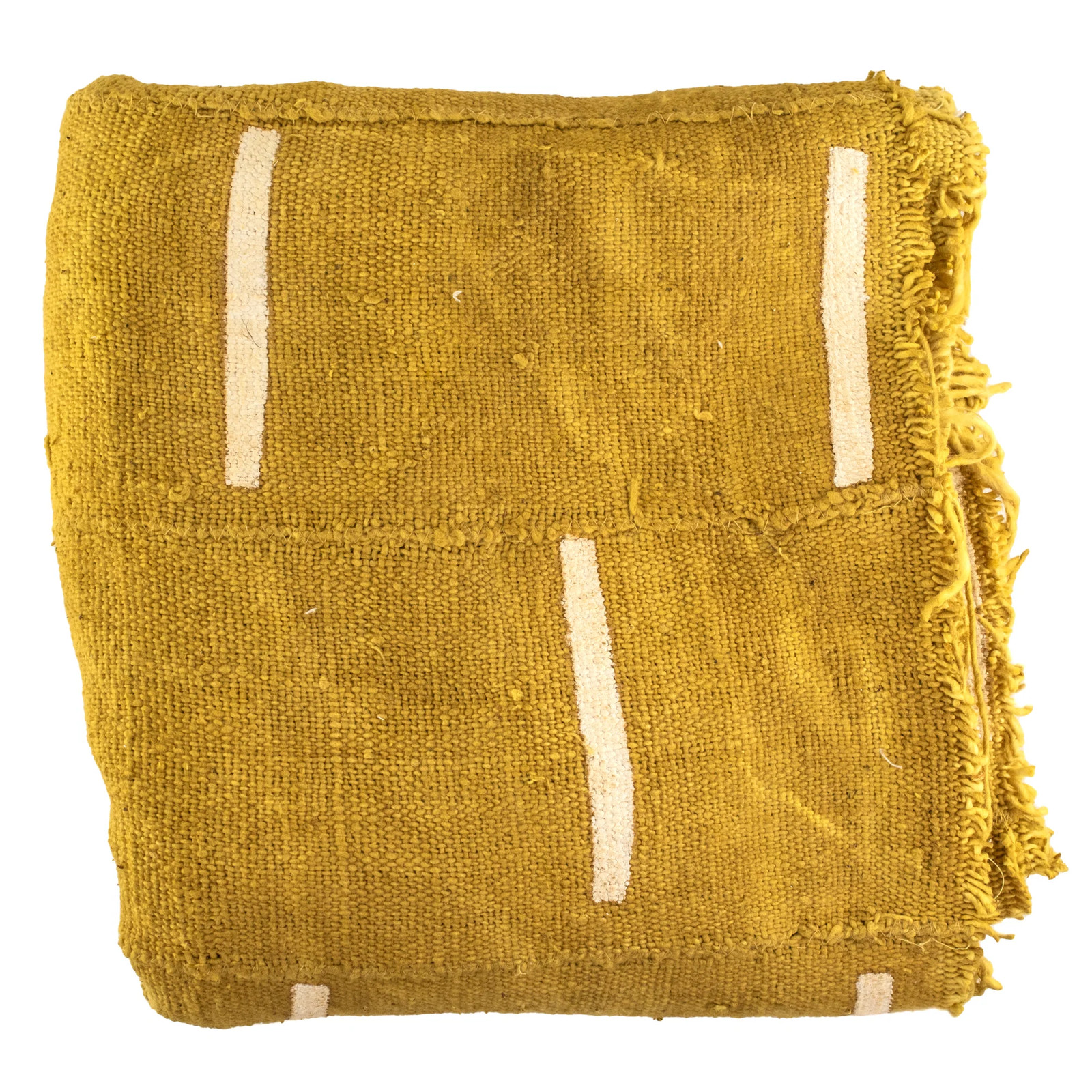 Earthy Mustard Bogolan Mali Mud Cloth Minimalist Design African Yellow Cotton