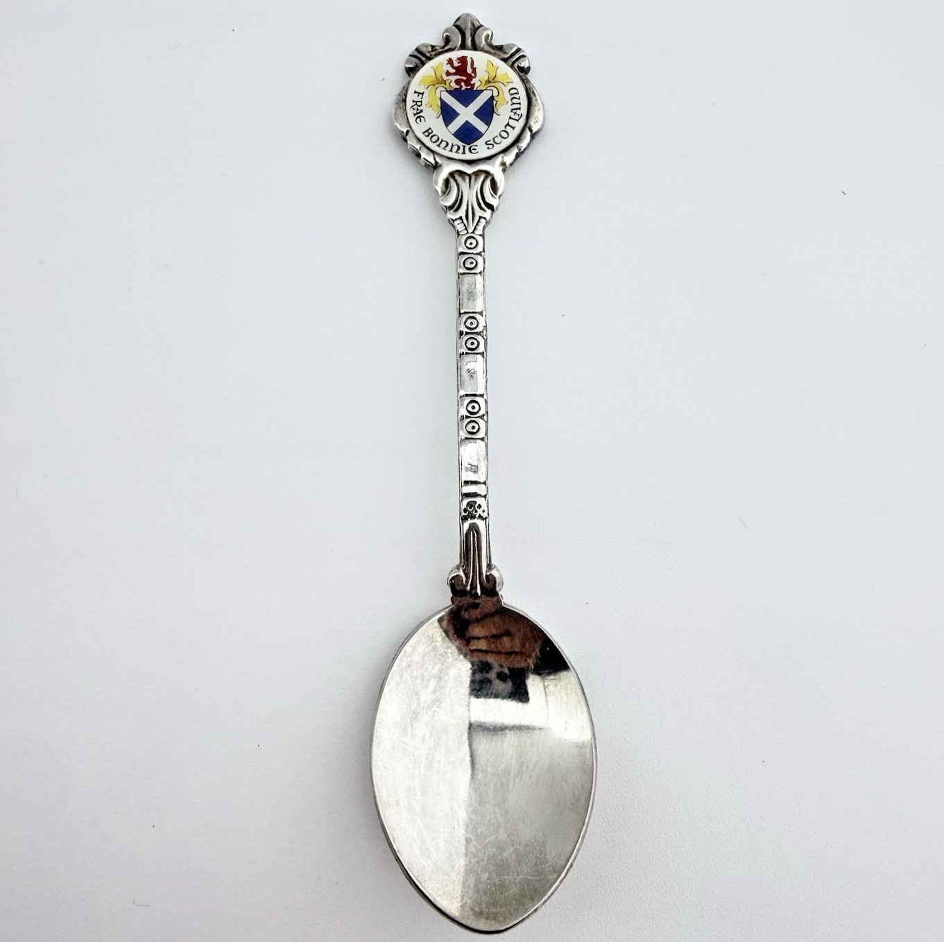 Vintage Frae Bonnie Scotland Enamel Souvenir Spoon Silverplated