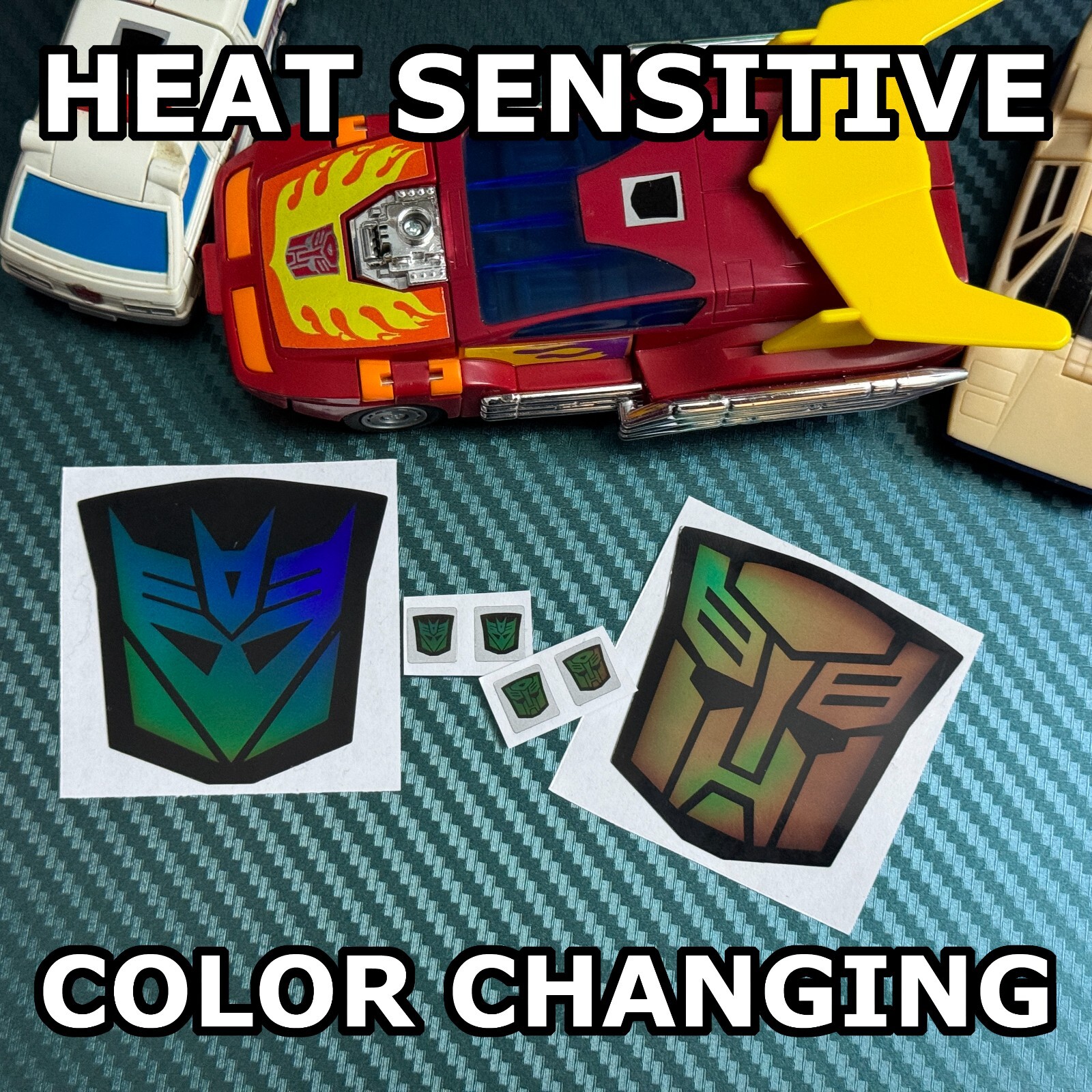 Transformers G1 6 Rubsign Jumbo Stickers - Autobots & Decepticons Rub Sign Logos