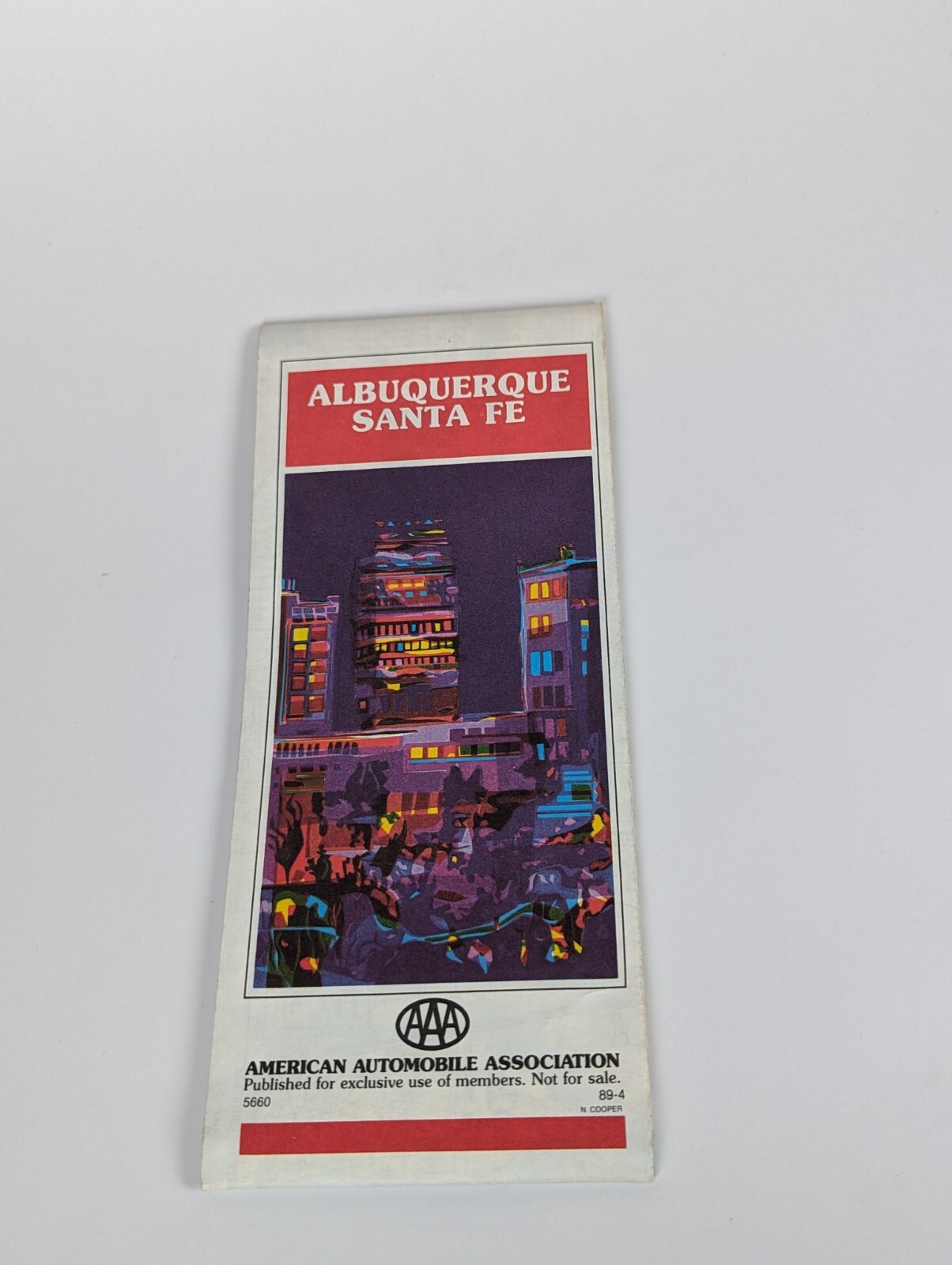 1989 Albuquerque Santa Fe Vintage Map
