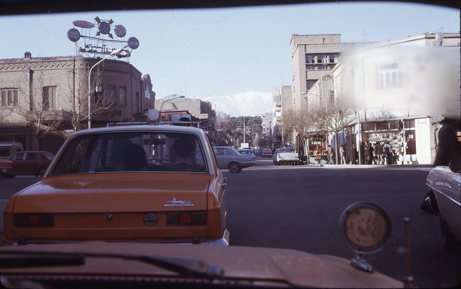 sl48 Slide 1980\'s   Iran Tehran Street Scene Paykan Car 650a