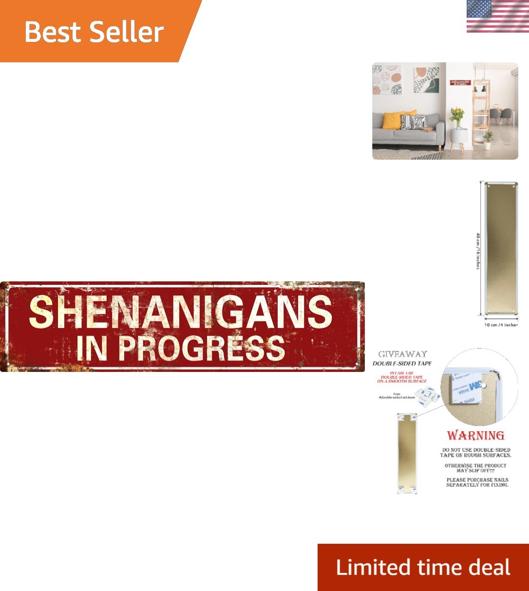 Unique Vintage Metal Sign - Shenanigans In Progress for Stylish Rooms 16x4