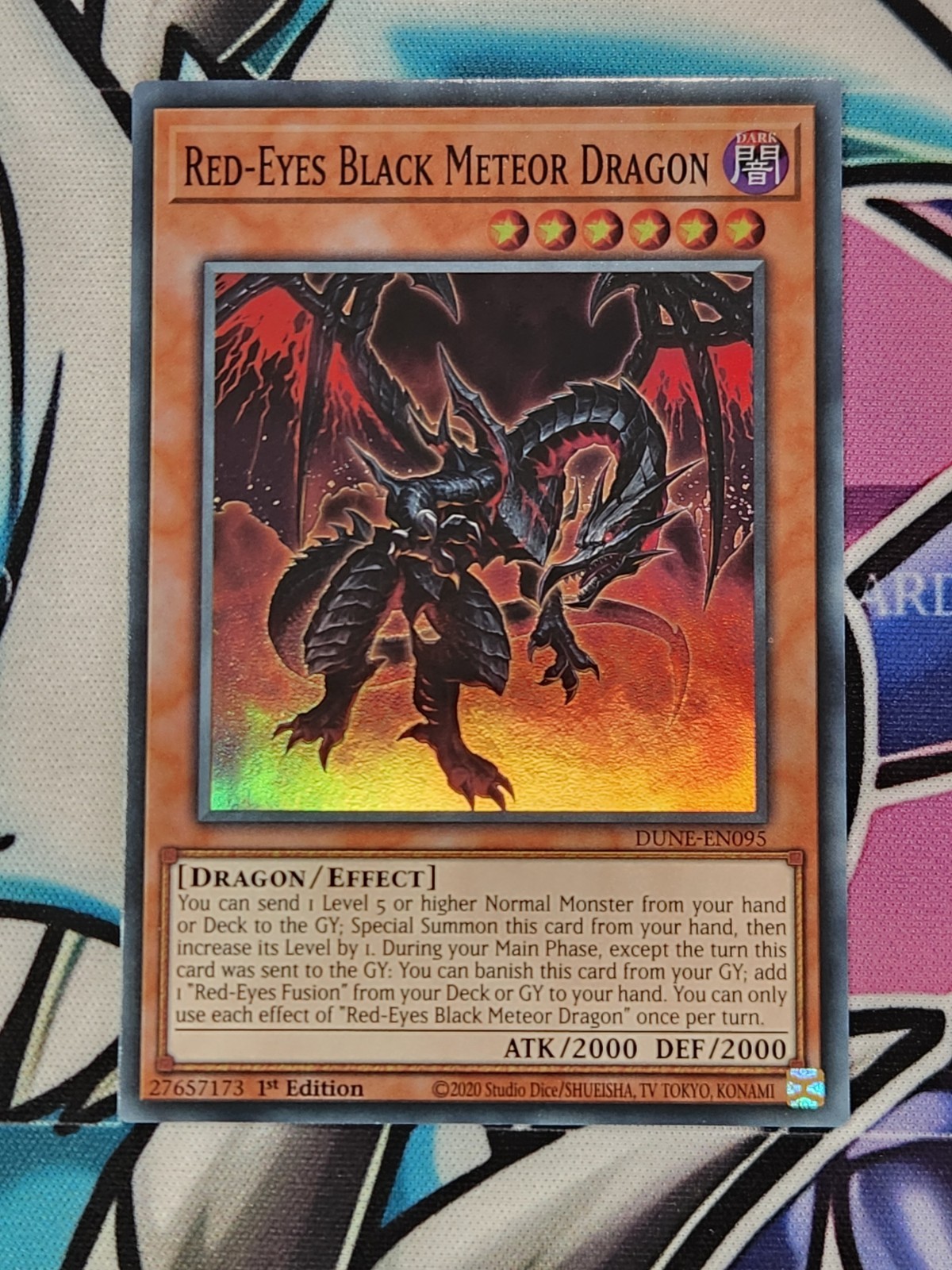 YUGIOH DUNE-EN095 Red-Eyes Black Meteor Dragon Super Rare 1ST EDITION 