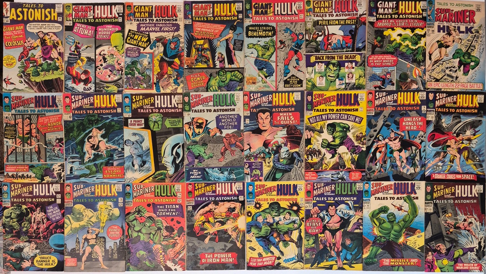 Tales to Astonish Silver Age Lot ☆25 #58-100* FN VG Hulk, Namor 1966 Jack Kirby 
